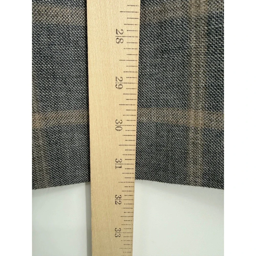 Jo A Bank Blazer Mens 42R Gray Beige Plaid Linen Wool Brrr Sport‎ Coat
